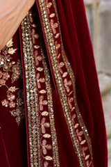 Maroon Velvet LehengaIMG_0269 copy